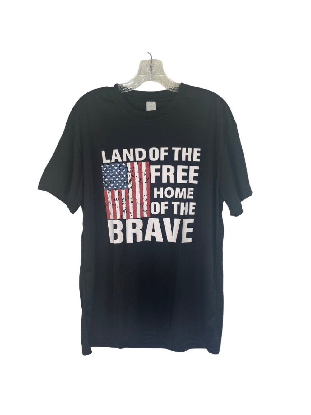 Land Of The Free Home Of The Brave Graphic TShirt Large‎ Black